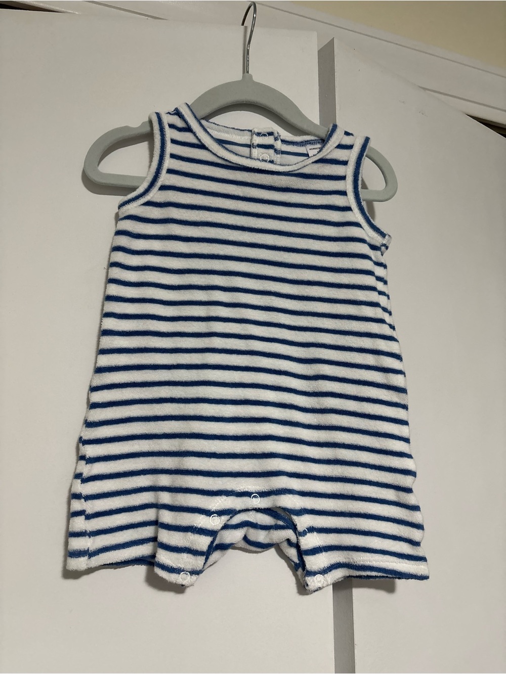 Nordstrom terry cloth 3 month Blue and White Striped Baby Romper